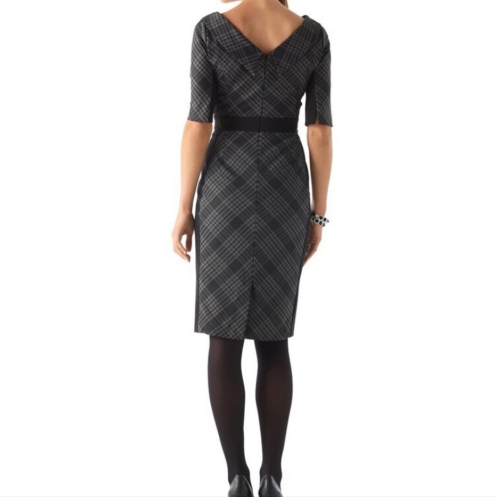 White House Black Market Plaid Sheath Dress Size 0 - Picture 2 of 9